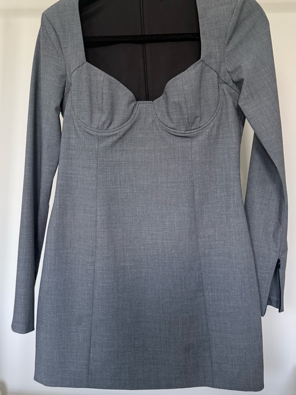Zara Tailored Long Sleeve Gray Dress